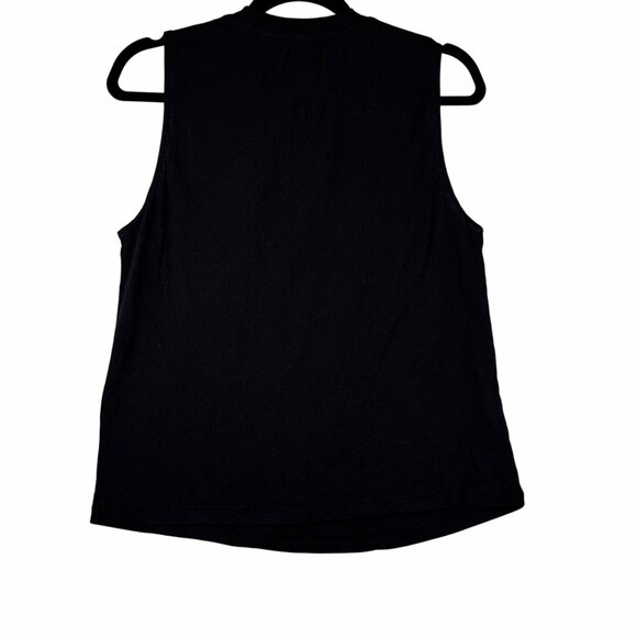 Anine Bing Lennon Black Logo Muscle Tank-Organic Cotton Sz Small Embroider Logo - Picture 4 of 8